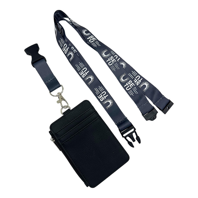 Custom Polyester Silk Screen Printed ID Card Holder Wallet Special Membership Card Lanyard