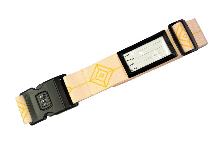 Customized High-Quality Polyester Material with Single-Sided Jacquard Strap, Three Digit Password Lock Strap, PU Leather Blank Address Bar, Luggage Strap