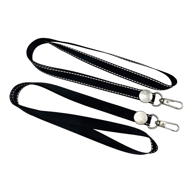 Custom Nylon Reflective Jacquard Blank PU Leather ID Card Holder Lanyard
