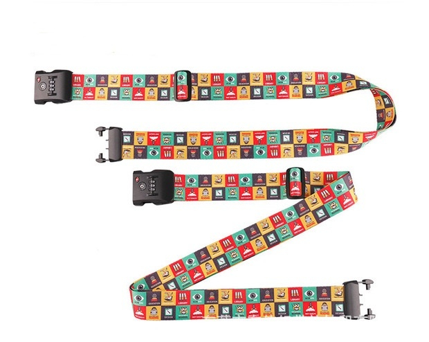 Customized Logo Polyester Nylon High Quality Heat Transfer Silk Screen Printed with Tsa Custom Locks Lugagge Strap