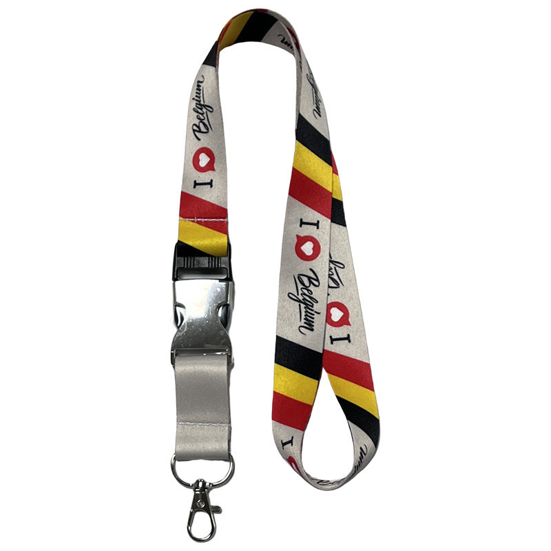 Customized High-Quality Polyester Nylon Screen Printing with Metal Buckle for Promotional Gift Lanyard