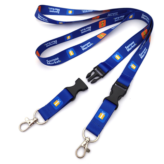 Custom Polyester Nylon Silk Screen Printed Sublimation ID Card Holder Lanyard