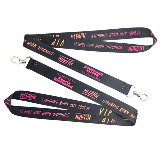 Custom Polyester Nylon Transfer Printing Silk Screen Printed Neck Lanyard