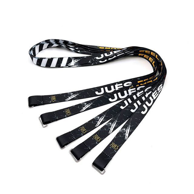 Custom Polyester Nylon Silk Screen Printed Sublimation ID Card Holder Lanyard