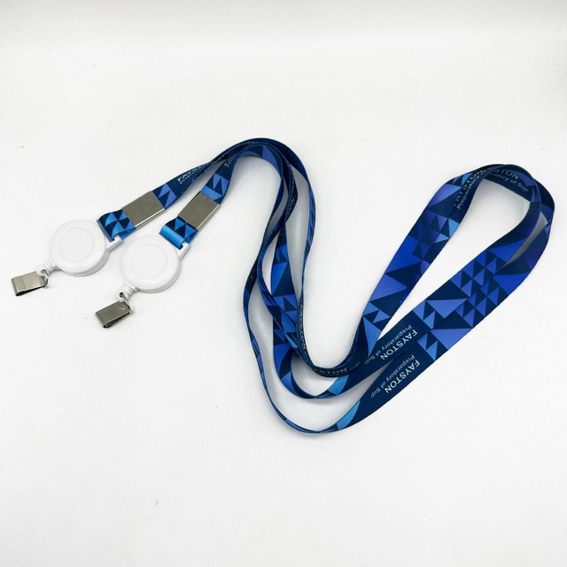 Customized Polyester Nylon Screen Printing Transfer Tape with Stretchability Yoyo Easy to Pull Buckle ID Card Holder Lanyard