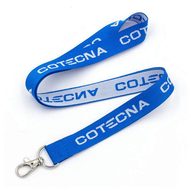 Cusom Clips Double Side Woven Lanyard with Printing Logo
