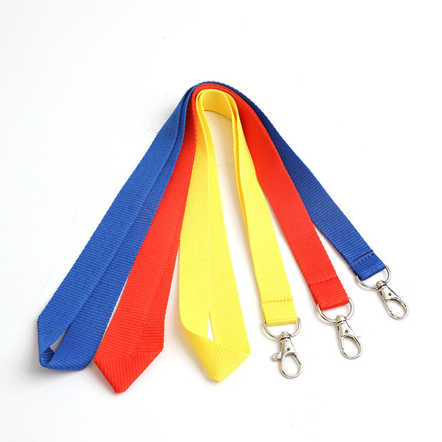 Custom Polyester Blank Double Clip Custom Double Woven Lanyards No Minimum Order